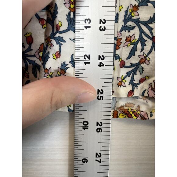 Max Studio Blouse Womens Large White Floral Smocked Peasant Square Neck Boho - Picture 4 of 9